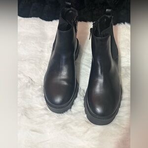 Torrid Black Leather Chelsea Ankle Boots